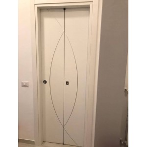 porta a libro simmetrica con inerti in acciaio